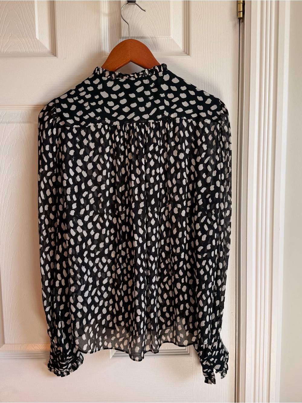 ba&sh Dot Print Ruffle Blouse 🖤 - Picture 3 of 3